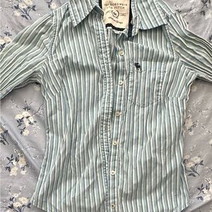 abercrombie and fitch striped button up shirt